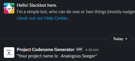 Slack bot testing